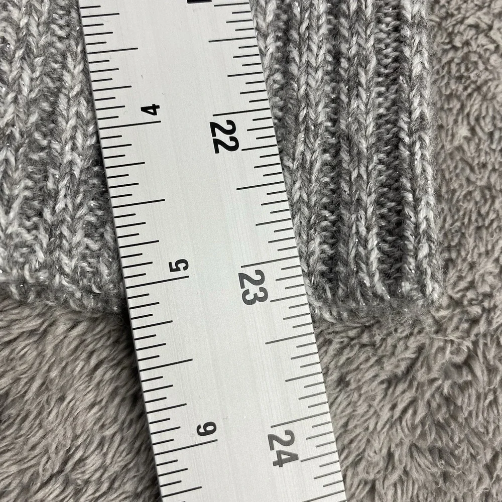 New York & Company Cable Knit Sweater‎ Womens Medium Gray Tunic High Nieck